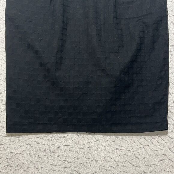 Club Monaco Women's 6 Straight Pencil Career Pleated Skirt Black Textured - Picture 3 of 10